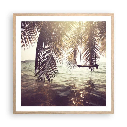 Affiche dans un chêne clair - Poster - Vous pouvez vous balancer dans les nuages à volonté - 60x60 cm