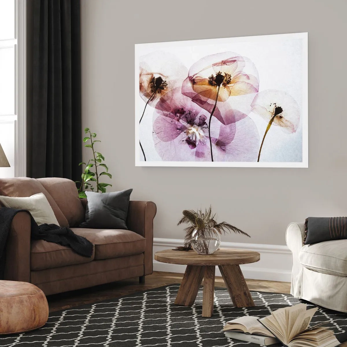 Affiche - Poster - Corps de fleurs transparente - 40x30 cm