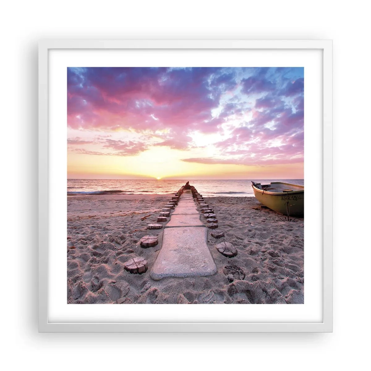 Affiche dans un cadre blanc - Poster - Moment d'expérience profonde - 50x50 cm