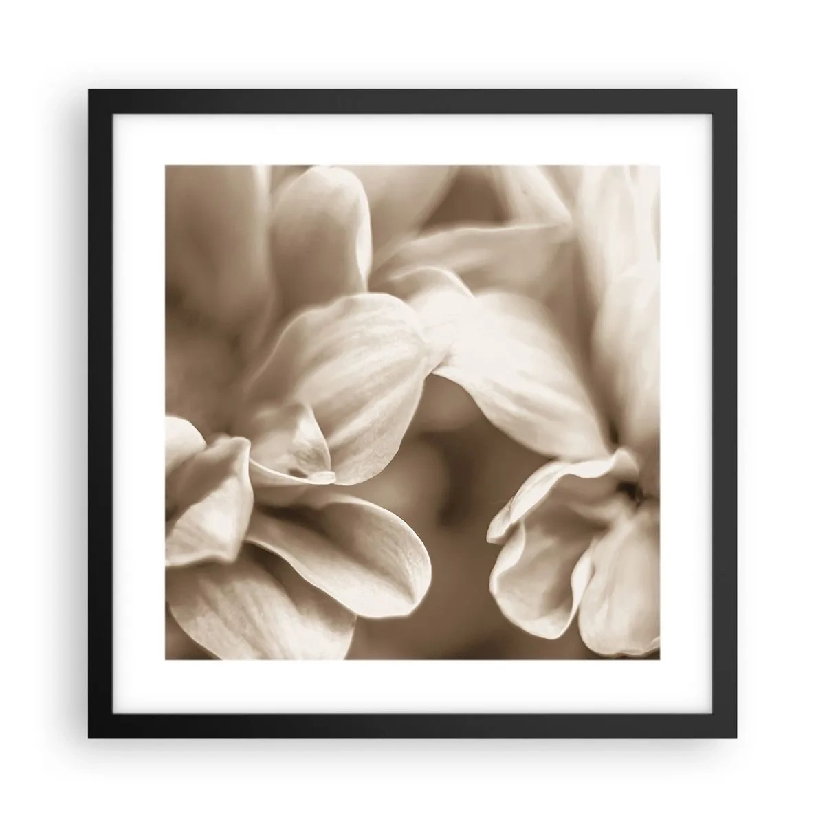 Affiche dans un cadre noir - Poster - Doux comme un sourire - 40x40 cm