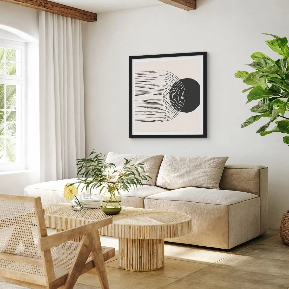 Affiche dans un cadre noir - Poster - Tremblement et confiance - 60x60 cm