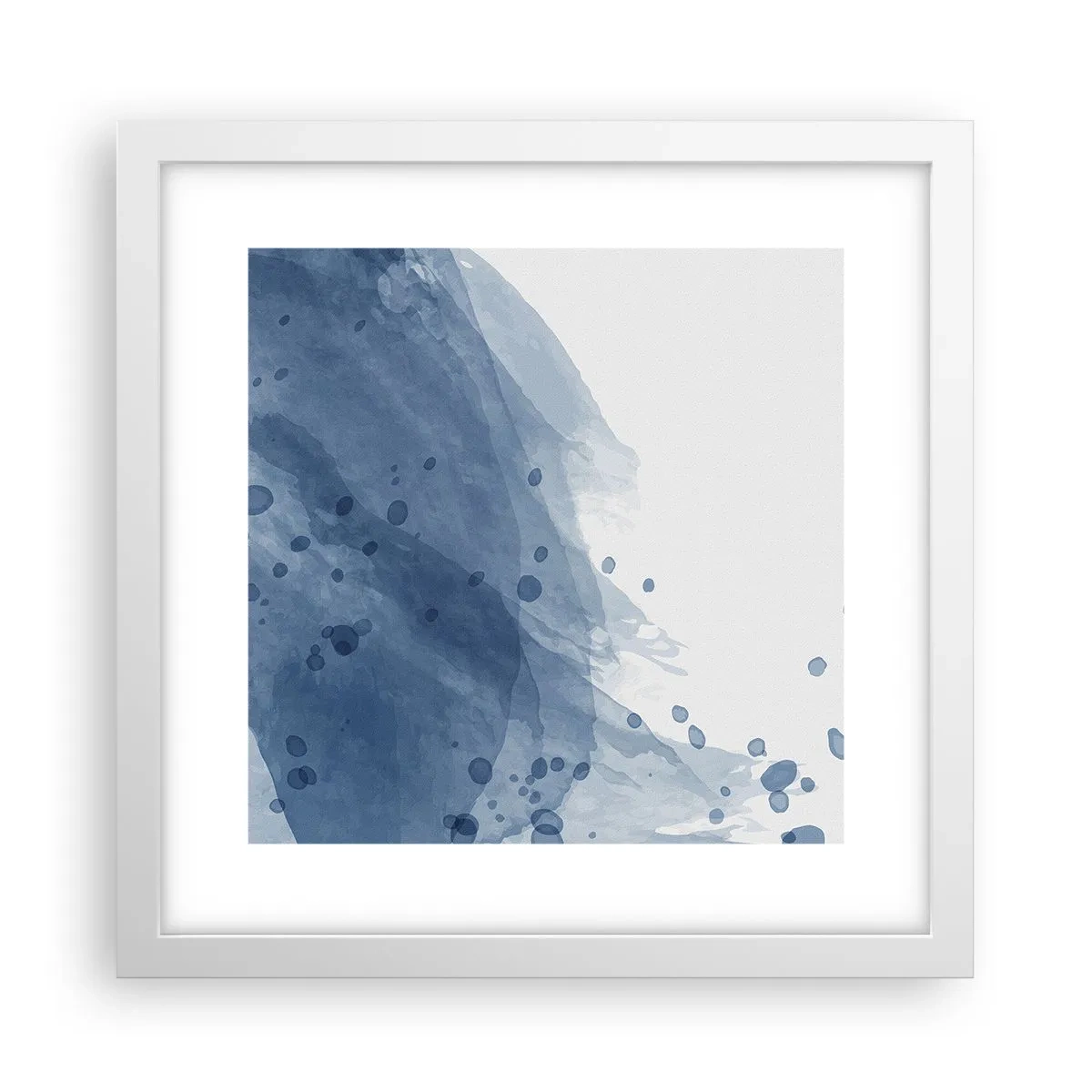 Affiche dans un cadre blanc - Poster - Tulle bleu - 30x30 cm