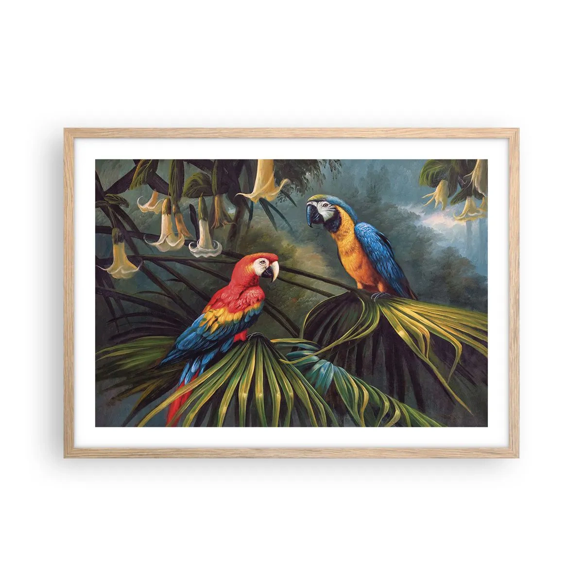 Affiche dans un chêne clair - Poster - Romantisme dans les tropiques - 70x50 cm