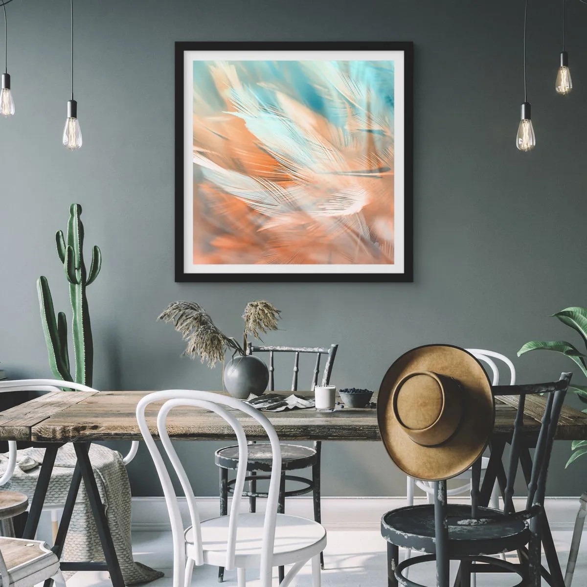 Affiche dans un cadre noir - Poster - Au pays de la douceur - 30x30 cm