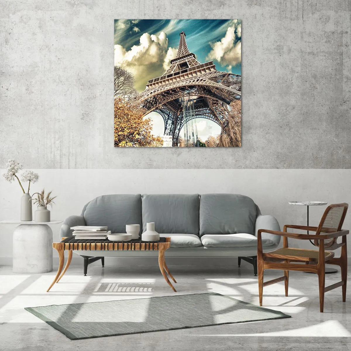 Impression sur verre - Image sur verre - Et en automne à Paris... - 70x70 cm