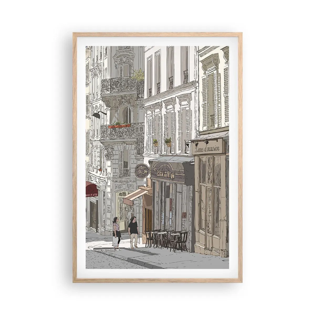 Affiche dans un chêne clair - Poster - Joie de la ville - 61x91 cm