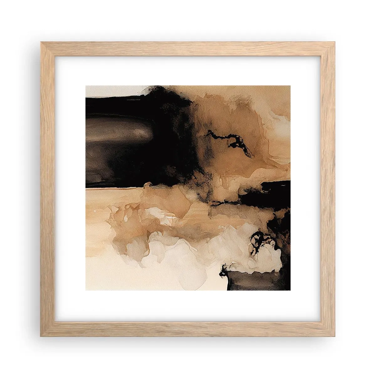 Affiche dans un chêne clair - Poster - Une abstraction intrigante - 30x30 cm
