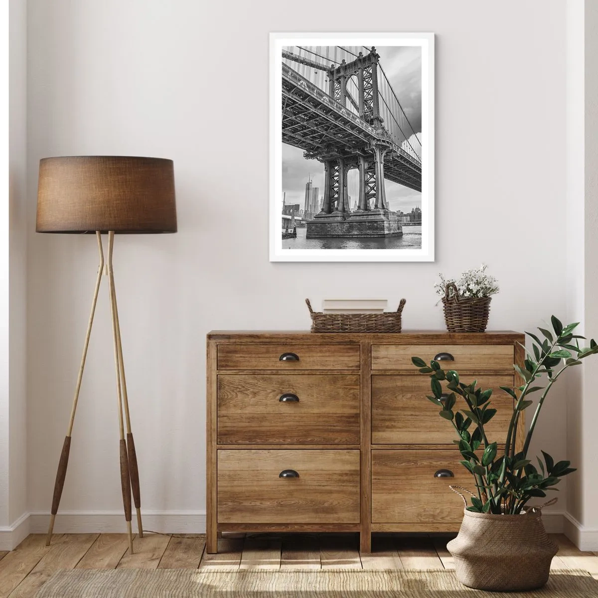 Affiche dans un cadre blanc - Poster - Au coeur de la ville - 70x100 cm