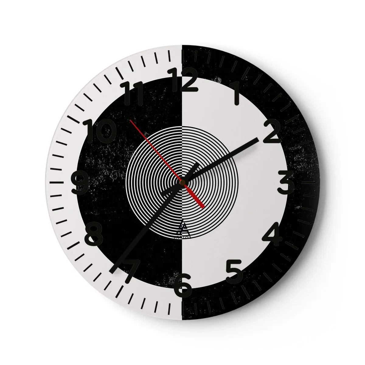 Horloge murale - Pendule murale - Harmonie de noir et blanc - 30x30 cm