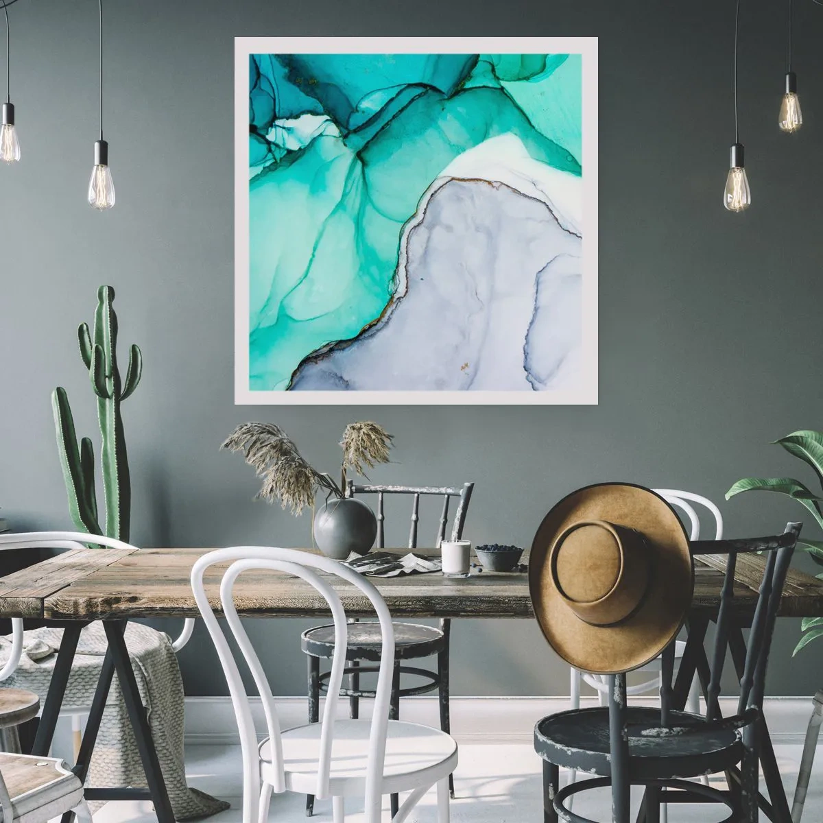 Affiche - Poster - Étude de turquoise - 40x40 cm