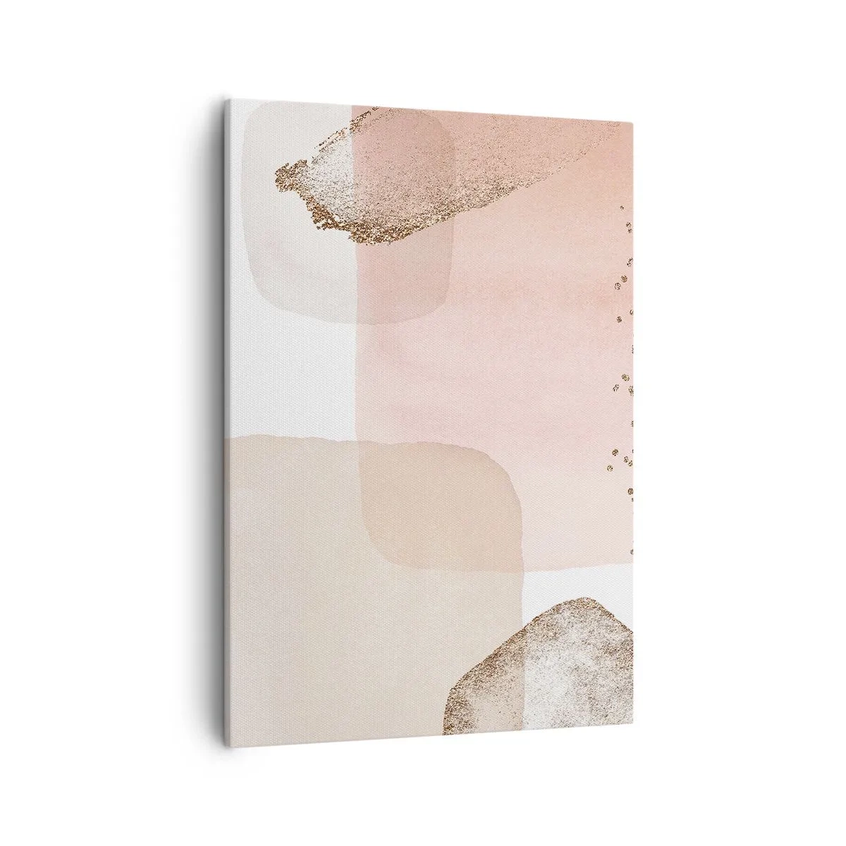 Impression sur toile - Image sur toile - Taches pastel avec éléments dorés - 50x70cm - Regard à travers la couleur - Décoration murale moderne pour le salon et la chambre ARTTOR