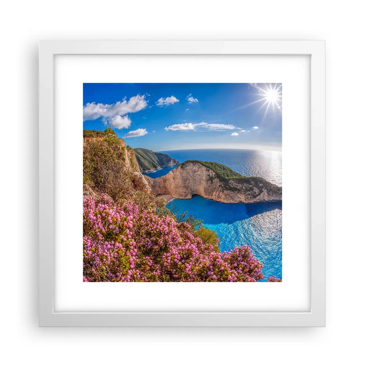 Affiche dans un cadre blanc - Poster - Mes super vacances grecques - 30x30 cm