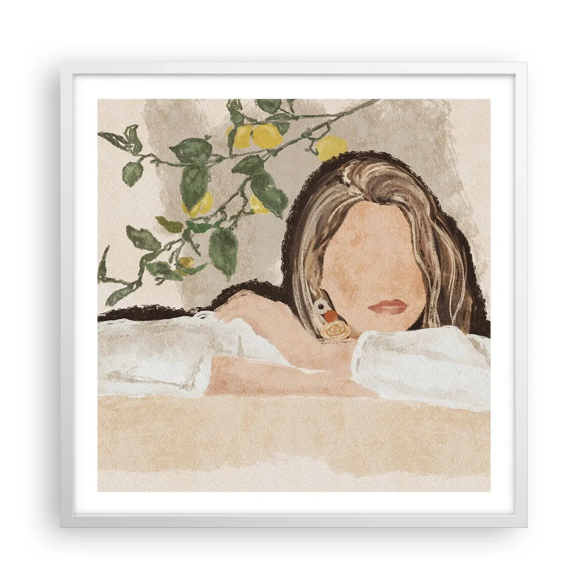 Affiche dans un cadre blanc - Poster - La beauté du sud - 60x60 cm