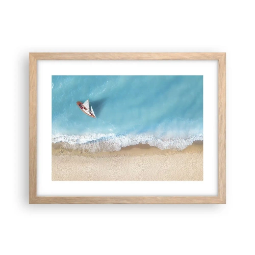 Affiche dans un chêne clair - Poster - A la frontière de l'azur et de l'or - 40x30 cm