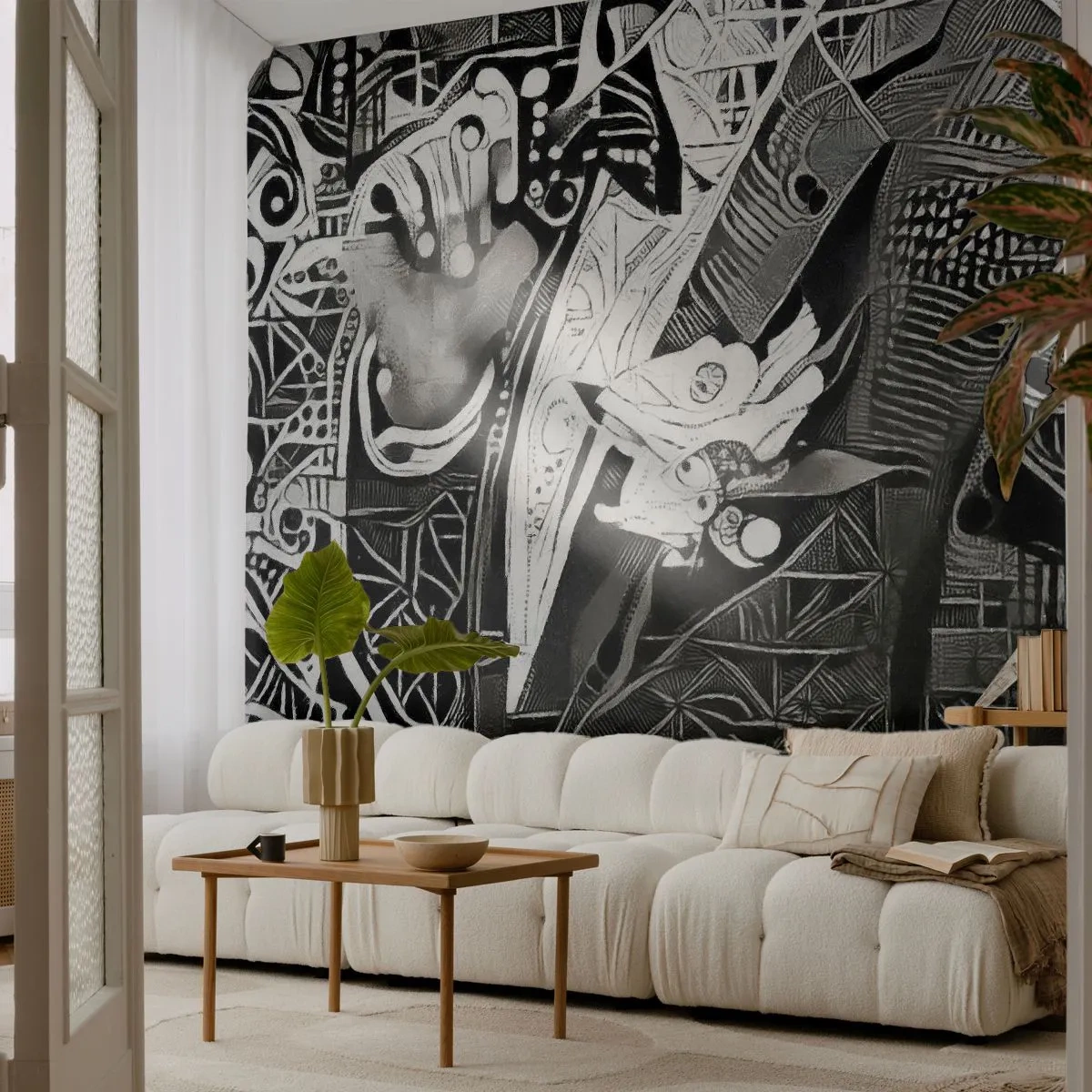 Papier Peint Autocollant Deluxe Sticker - Seulement en apparence un homme froid - Homme, Cubisme, Mode - 250x175 cm