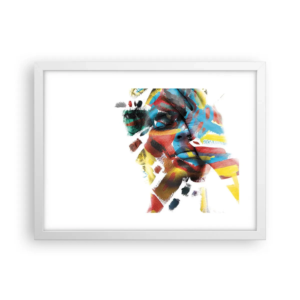 Affiche dans un cadre blanc - Poster - Personnalité colorée - 40x30 cm