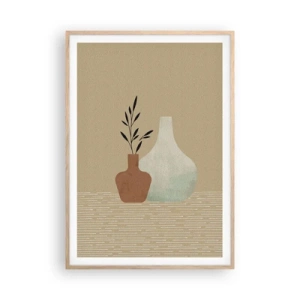 Affiche dans un chêne clair - Poster - Le vase et son idée - 70x100 cm