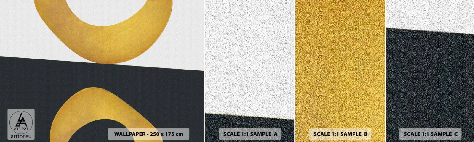 Échantillon de Papier Peint Autocollant Deluxe Sticker - Avant tout : l’or - Abstraction, Formes, roues - 100x30 cm