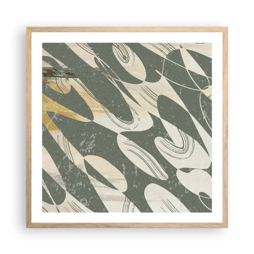 Affiche dans un chêne clair - Poster - Abstraction rythmique - 60x60 cm