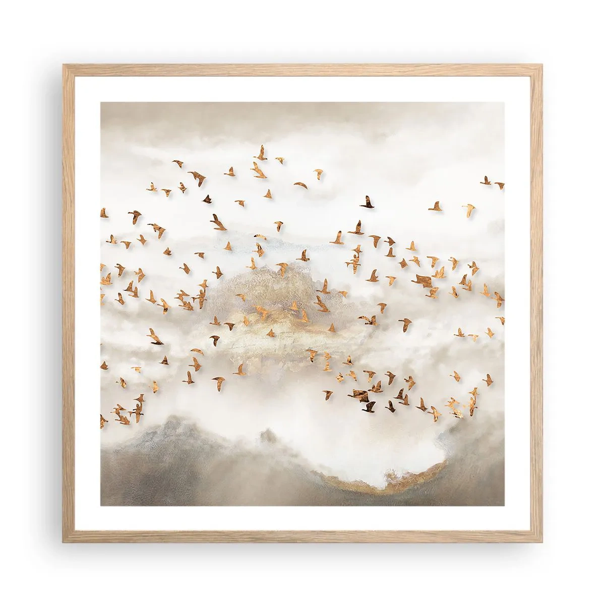 Affiche dans un chêne clair - Poster - Il est l'heure… - 60x60 cm