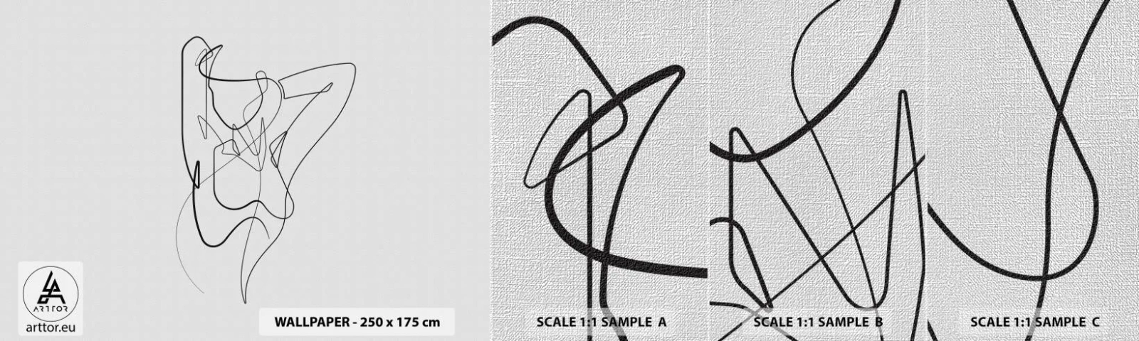 Échantillon de Papier Peint Premium Canvas - Vraiment, tu es comme ça... - Abstraction, Le corps de la femme, Graphique - 100x30 cm