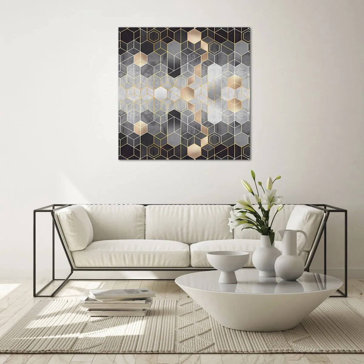 Impression sur verre - Image sur verre - Composition de diamants - 40x40 cm