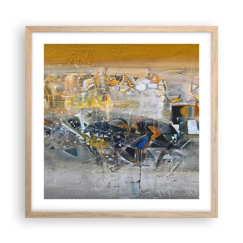 Affiche dans un chêne clair - Poster - Tout se met en place - 50x50 cm