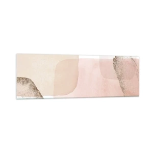 Impression sur verre - Image sur verre - Taches pastel avec éléments dorés - 160x50cm - Regard à travers la couleur - Décoration murale moderne pour le salon et la chambre ARTTOR