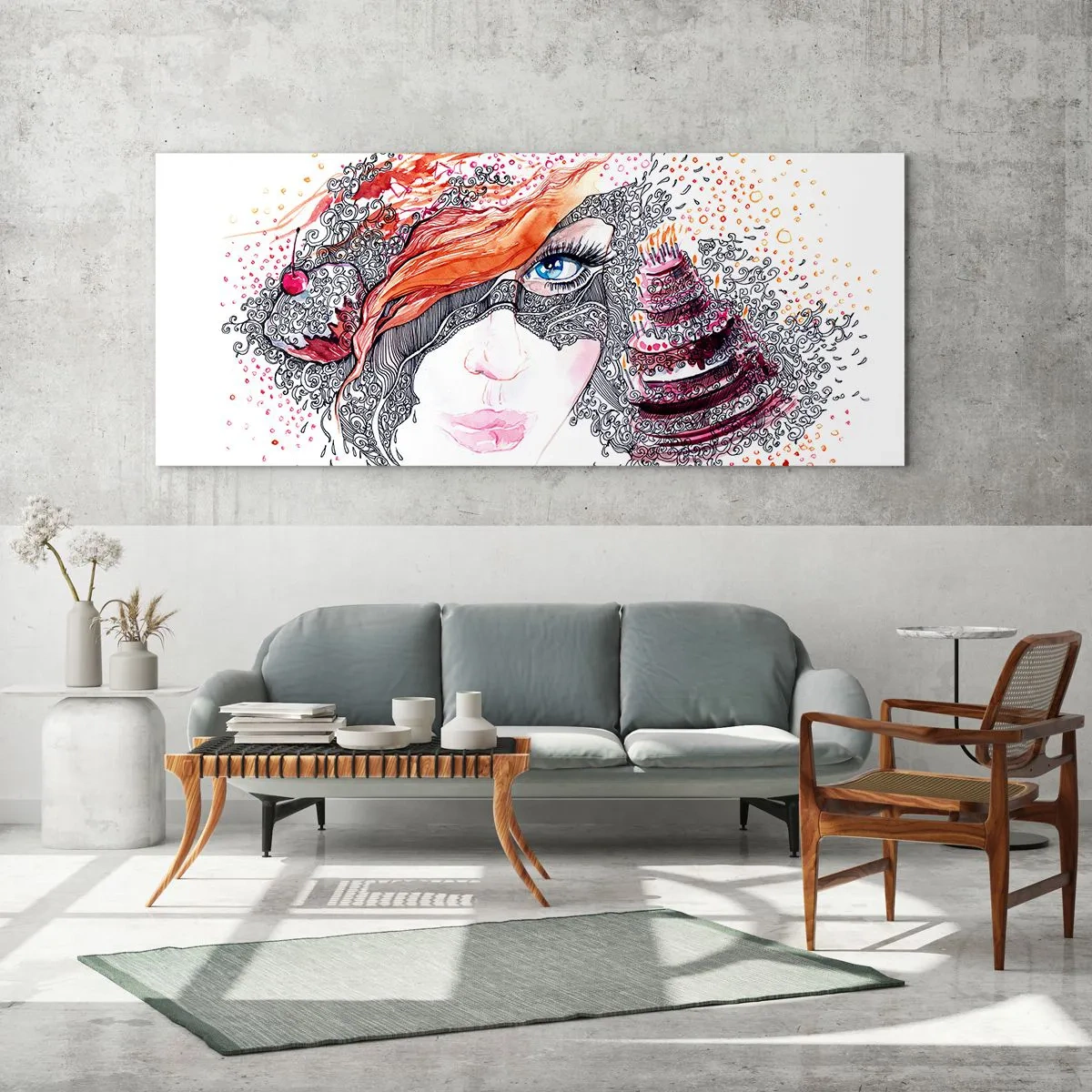 Impression sur verre - Image sur verre - Avec elle, c'est tous les jours la fête - 90x30 cm