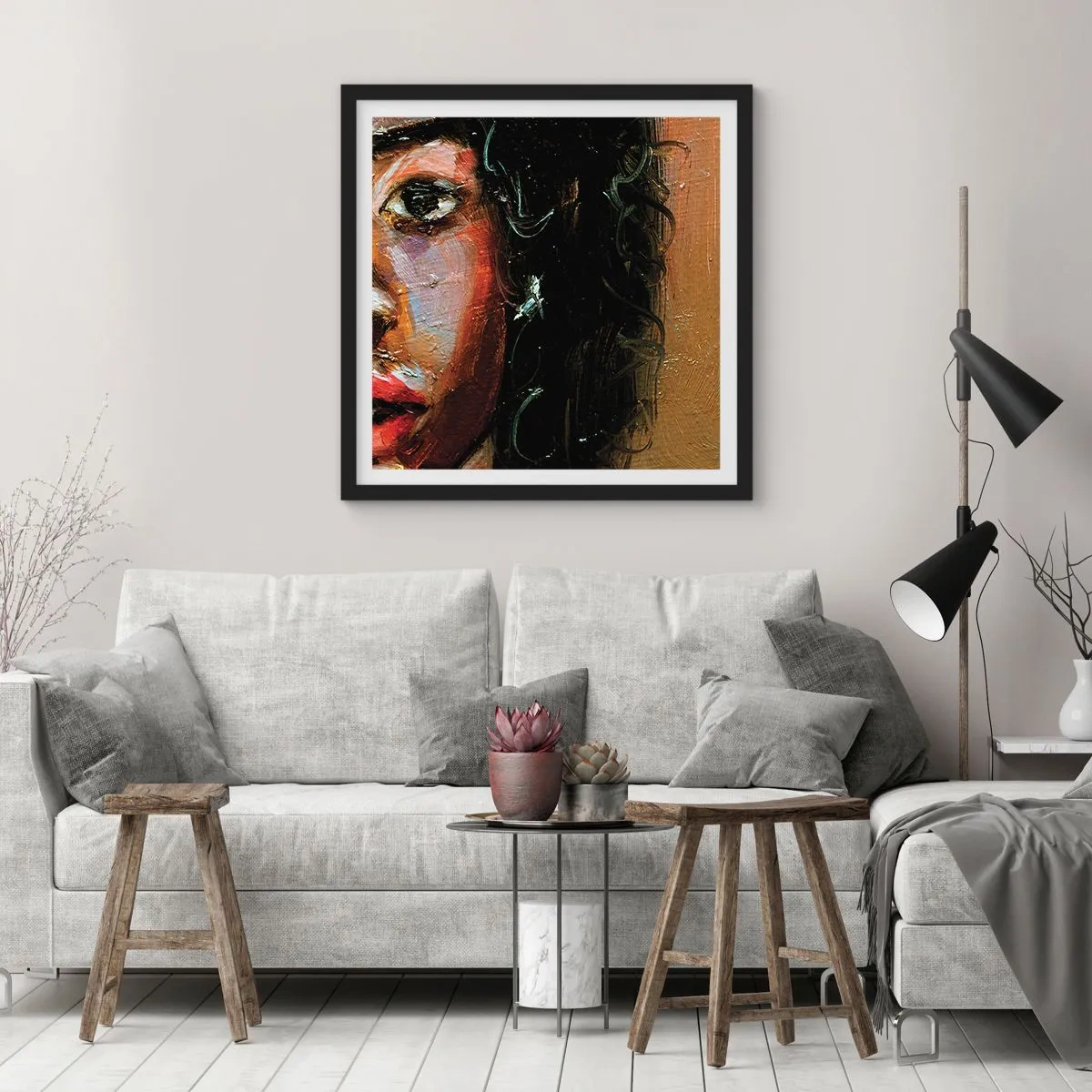 Affiche dans un cadre noir - Poster - Noir et brillant - 30x30 cm