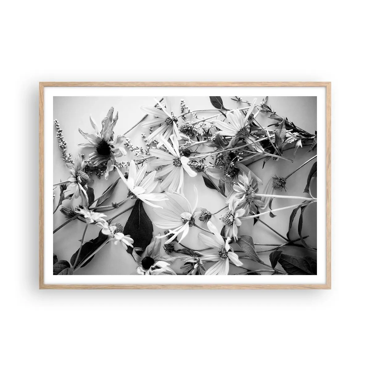 Affiche dans un chêne clair - Poster - Non-un bouquet de fleurs - 100x70 cm