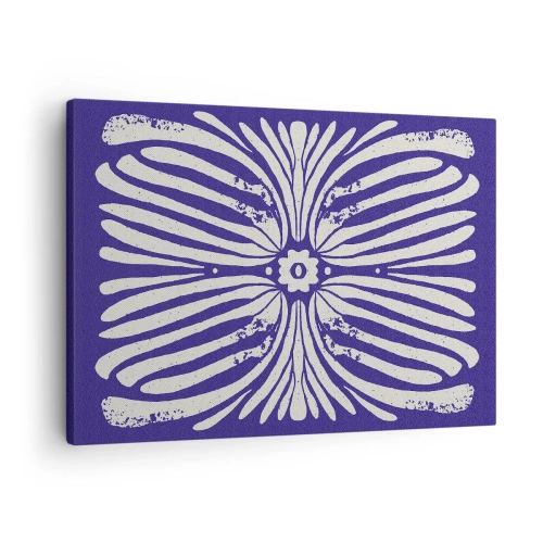 Impression sur toile - Image sur toile - Motif ethnique dans les tons violet et blanc - 70x50cm - Inspirations ethniques - Décoration murale moderne pour le salon et la chambre ARTTOR