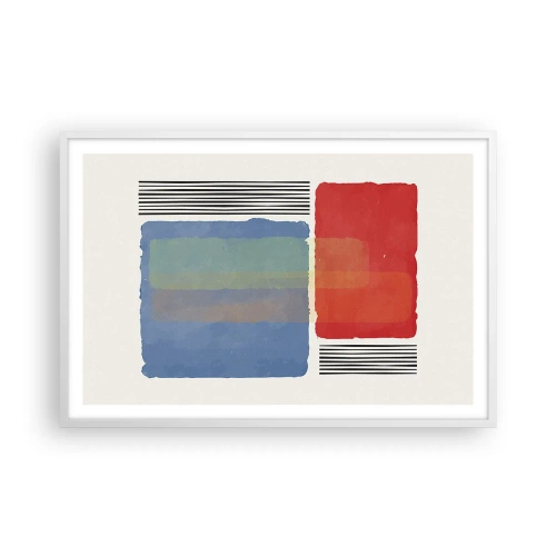 Affiche dans un cadre blanc - Poster - Esprit et lettre de la géométrie - 91x61 cm