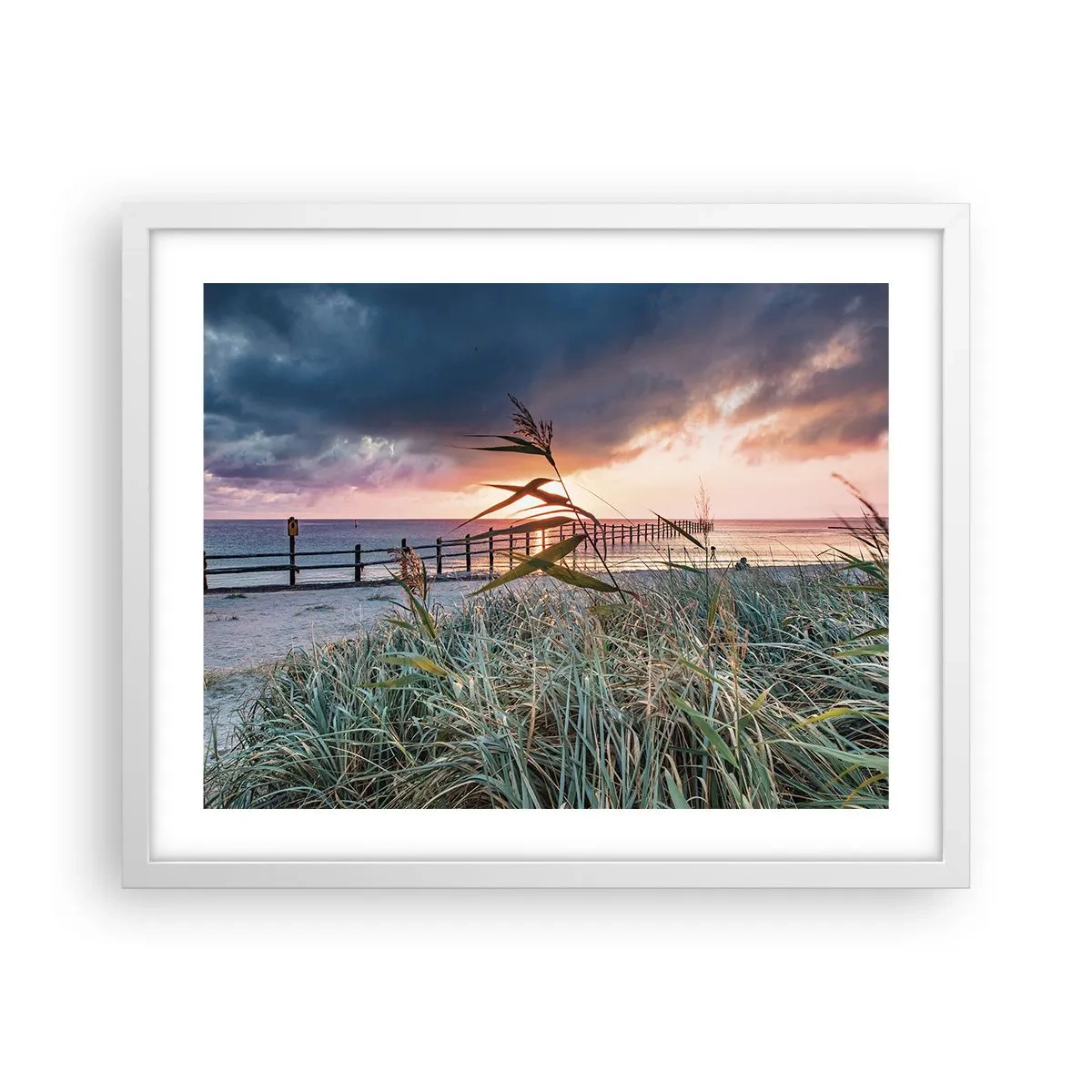 Affiche dans un cadre blanc - Poster - Ça ne passe pas avec le vent - 50x40 cm