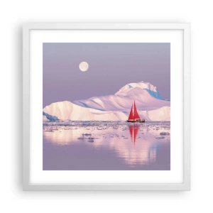 Affiche dans un cadre blanc - Poster - La chaleur de la voile, le froid de la glace - 40x40 cm