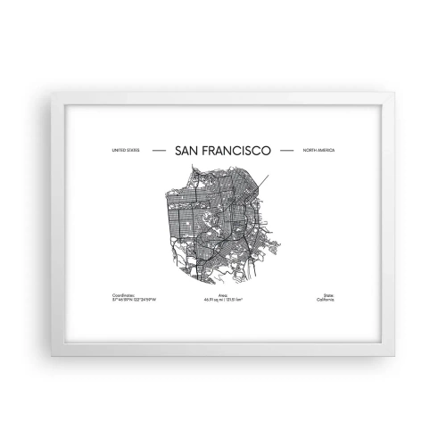 Affiche dans un cadre blanc - Poster - Anatomie de San Fransisco - 40x30 cm