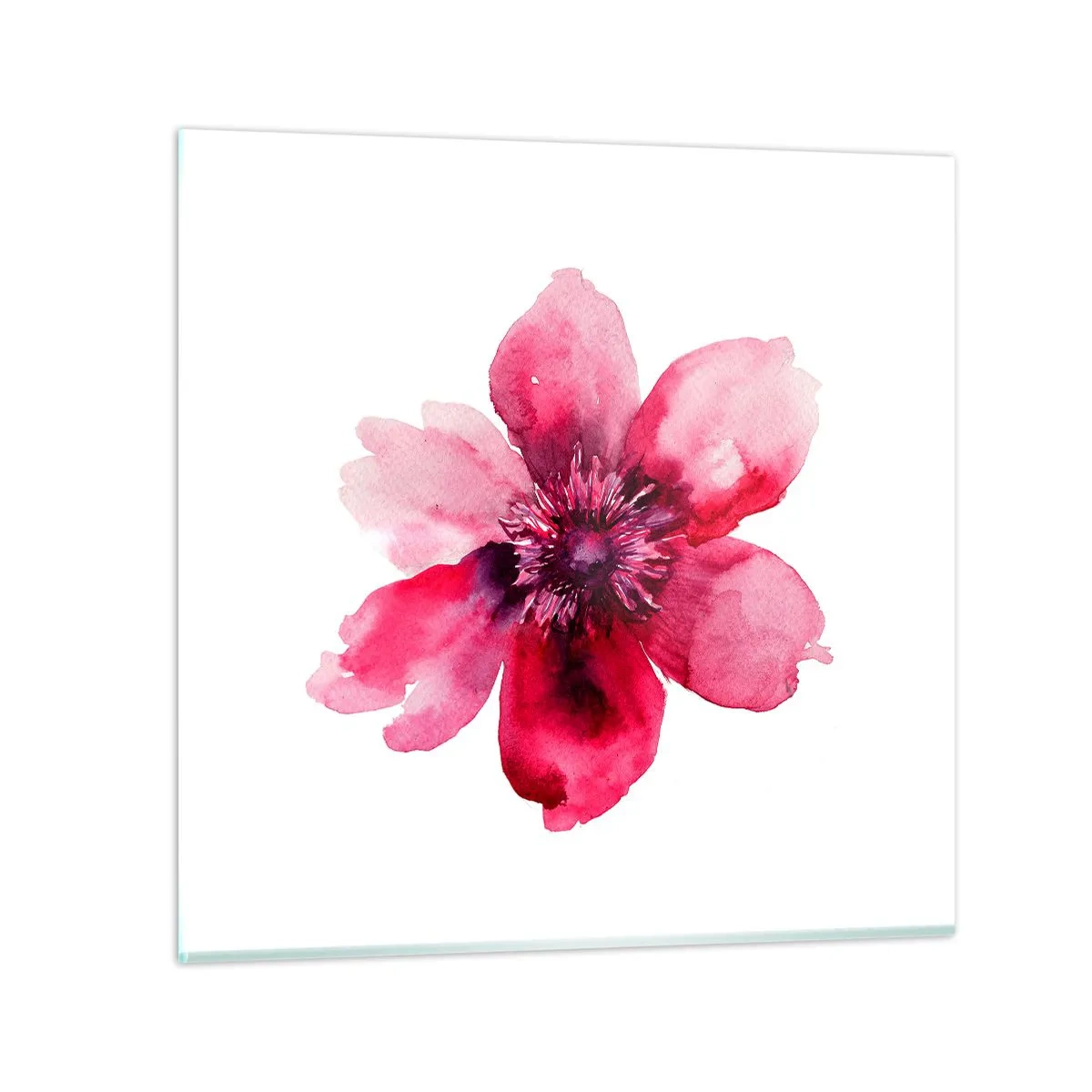 Impression sur verre - Image sur verre - Un baiser parfumé au carmin - 70x70 cm