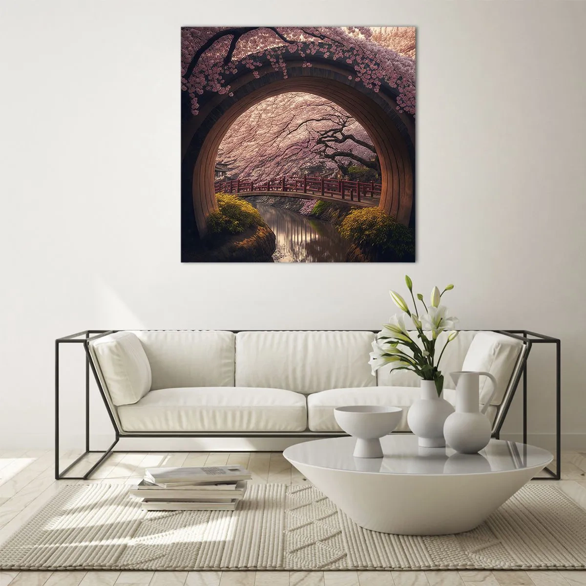 Impression sur verre - Image sur verre - Printemps japonais - 70x70 cm