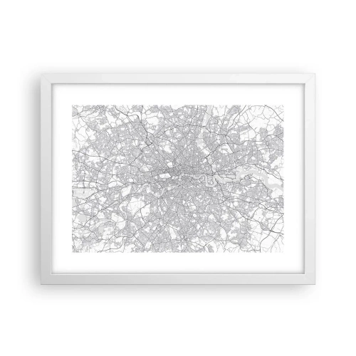 Affiche dans un cadre blanc - Poster - Carte du labyrinthe londonien - 40x30 cm