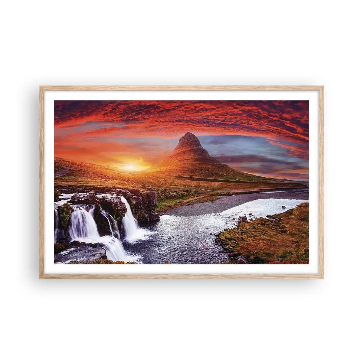 Affiche dans un chêne clair - Poster - Vue de la terre du milieu - 91x61 cm