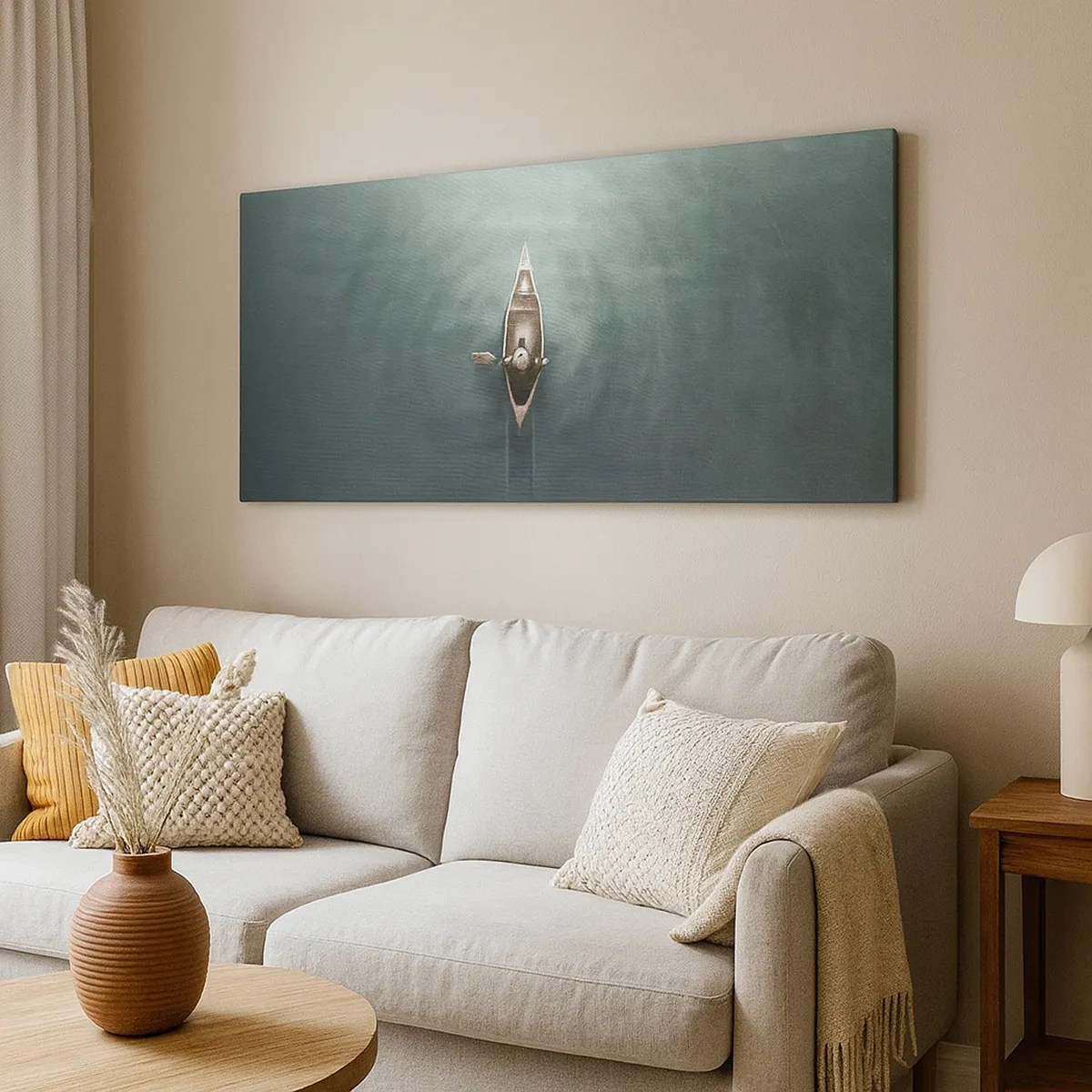 Impression sur toile - Image sur toile - À travers le lac de la lune - 30x30 cm