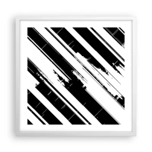 Affiche dans un cadre blanc - Poster - Une composition intense et dynamique - 50x50 cm