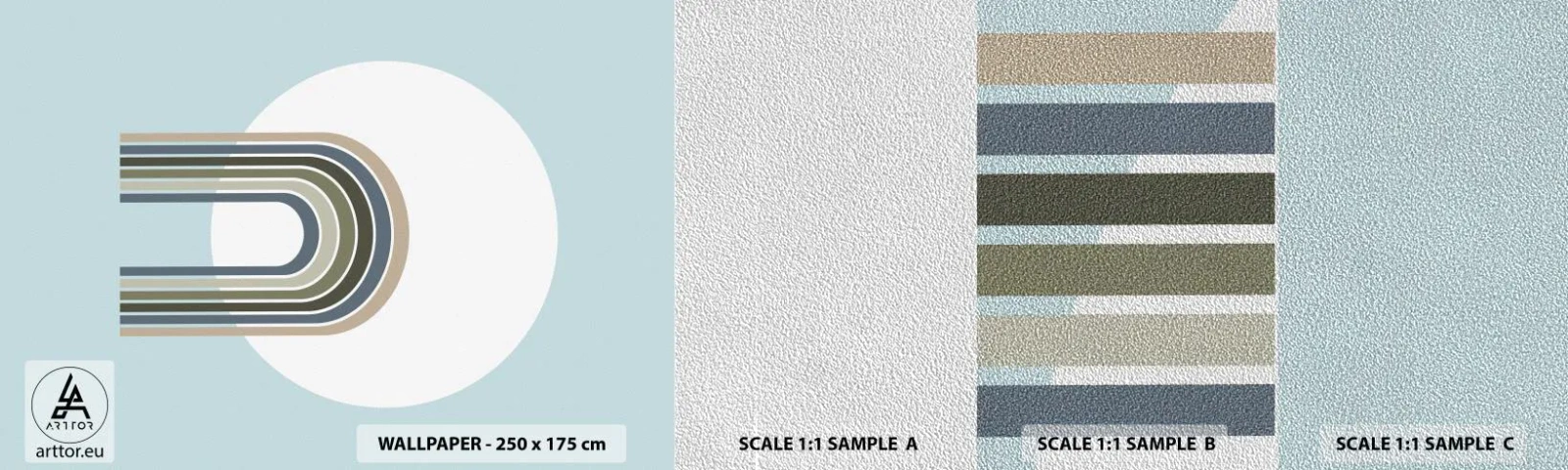 Échantillon de Papier Peint Premium Sand - Attraction irrésistible - Abstraction, Graphique, Morceau - 100x30 cm