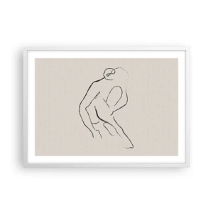 Affiche dans un cadre blanc - Poster - Croquis intime - 70x50 cm