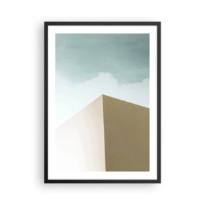 Affiche dans un cadre noir - Poster - Un bâtiment minimaliste avec un ciel délicat - 50x70cm - La géométrie d'un été ensoleillé - Décoration murale moderne pour le salon et la chambre ARTTOR