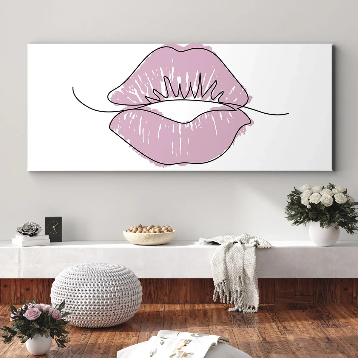 Impression sur toile - Image sur toile - Prêt à l'embrassade? - 100x40 cm
