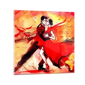 Impression sur verre - Image sur verre - Le rythme violet de la passion - 70x70 cm