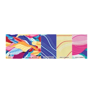 Échantillon de Papier Peint Premium Canvas - Un désordre coloré - Abstraction, Feuilles colorées, Morceau - 100x30 cm