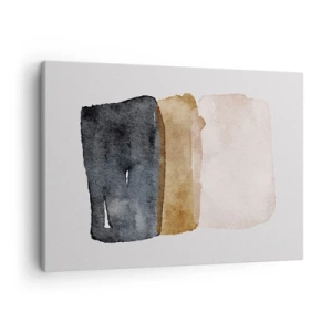 Impression sur toile - Image sur toile - Une composition minimaliste de trois rectangles aux tons terreux. - 70x50cm - Composition de couleurs de la terre - Décoration murale moderne pour le salon et la chambre ARTTOR
