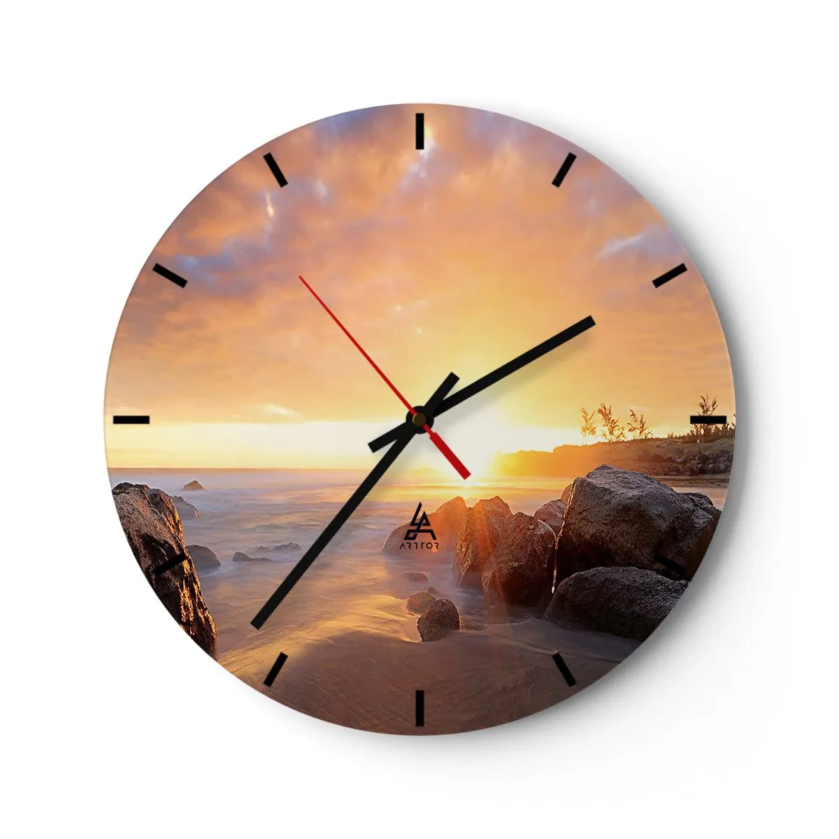 Horloge murale - Pendule murale - Brise lumineuse du soir - 40x40 cm